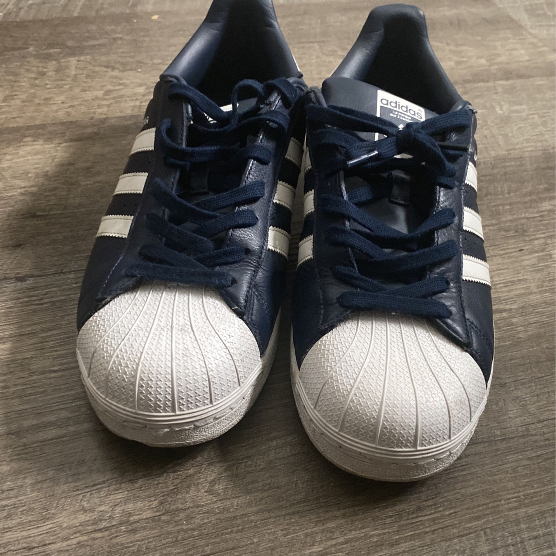 Navy Blue Adidas Shell Toes