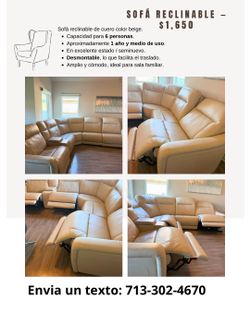 Juego de mueble para sala reclinable