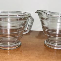 VINTAGE FOSTORIA CLEAR GLASS 1940’s SUGAR / CREAMER