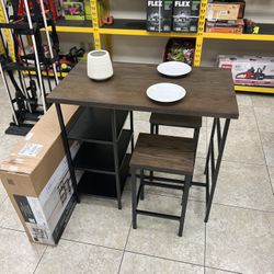 Mainstays 3 Piece Dining Pub Set Counter Height with Backless Barstools, Espresso