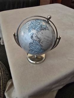 Decorative World Globe with Silver Metal Stand
