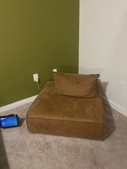 Set of 2 Brown Accent Chairs with Detachable Pillows