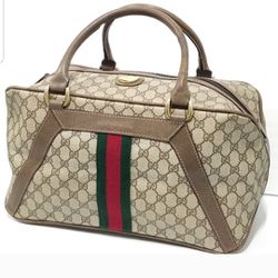 Vintage Gucci Sherry GG Supreme Small boston weekender luggage travel bag