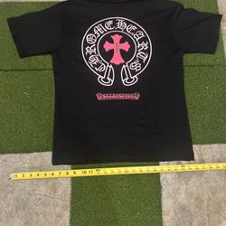 Black And Pink Chrome Hearts T Shirt