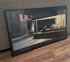 1987 Print - Boulevard of Broken Dreams Nighhawks by Gottfried Helnwein 36 x 22