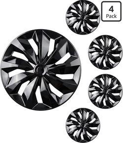 New Hubcaps Wheel Covers Replacement R15 Size Hub Caps Universal-Fit Steel Wheel ABS Rims Cover Tire Cap for Car Sedan SUV Truck Van -Set of 4 （15-inc