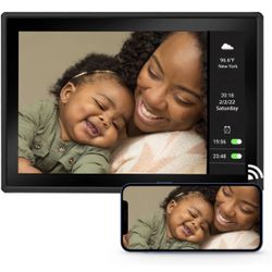 Digital Photo Frame, WiFi Electronic Picture Frames 10.1 Inch IPS Touch Screen HD Display, Share Moments via App, Email & Cloud from Anywhere, Support