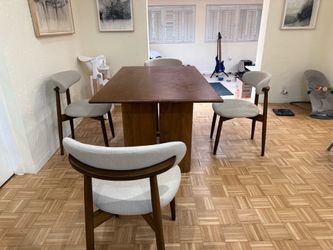 Solid Wood Dining Room Table w/ 4 Chairs