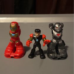 Tony Stark with Iron Man and War Machine Armors