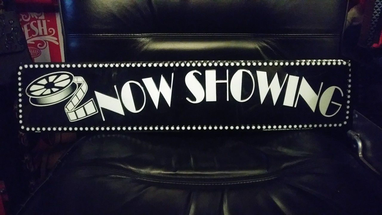 NOW SHOWING MOVIE THEATRE METAL SIGN