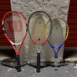 2 Adult and 1 Jr Tennis Racquets