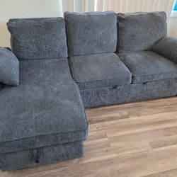 Grey Sectional Sofa Bed With Storage- Like New!