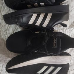 2 Pairs Lote Of Adidas Shoes Muramo,superstar  Size 3 Youth 