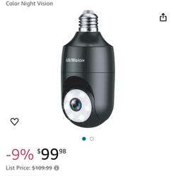 AlkiVision 2K Light Bulb Security Camera Wireless Outdoor - AI Motion Detection Cameras for Home Security Outside, Full-Color Night Vision