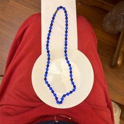 2 kinds of blue beads necklace 