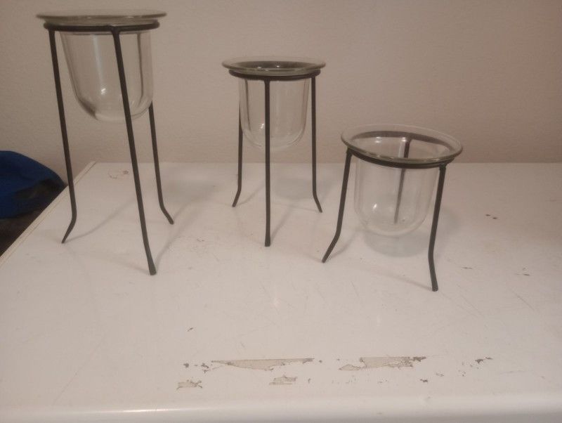 Glass Candle Holder Set