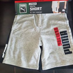 New PUMA 2-pack Youth Terry Shorts Boys Medium 10/12 NWT