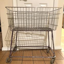 Vintage Metal Laundry Cart