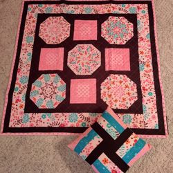 Lap quilt or wall hanging and pillow