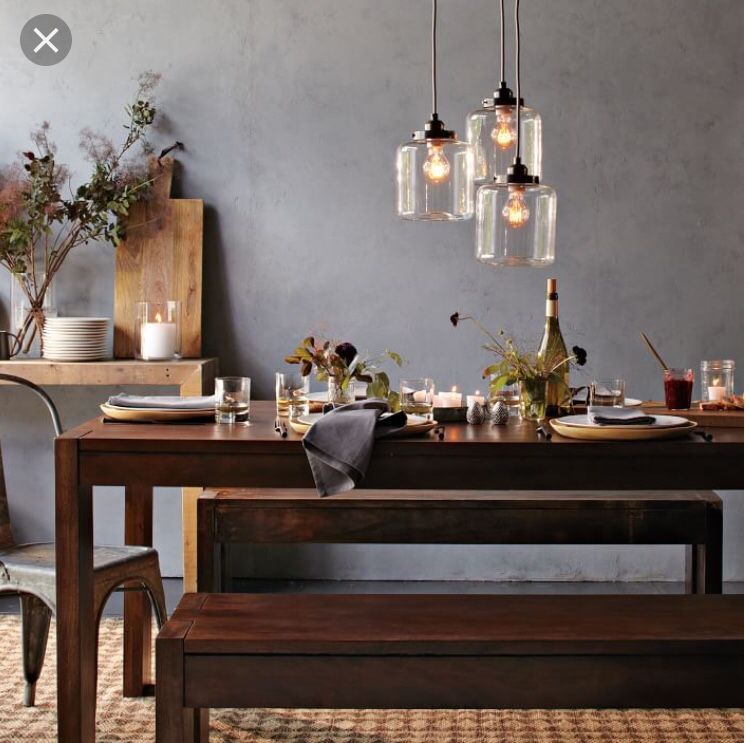 West Elm Boerum dining table with 2 Boerum benches