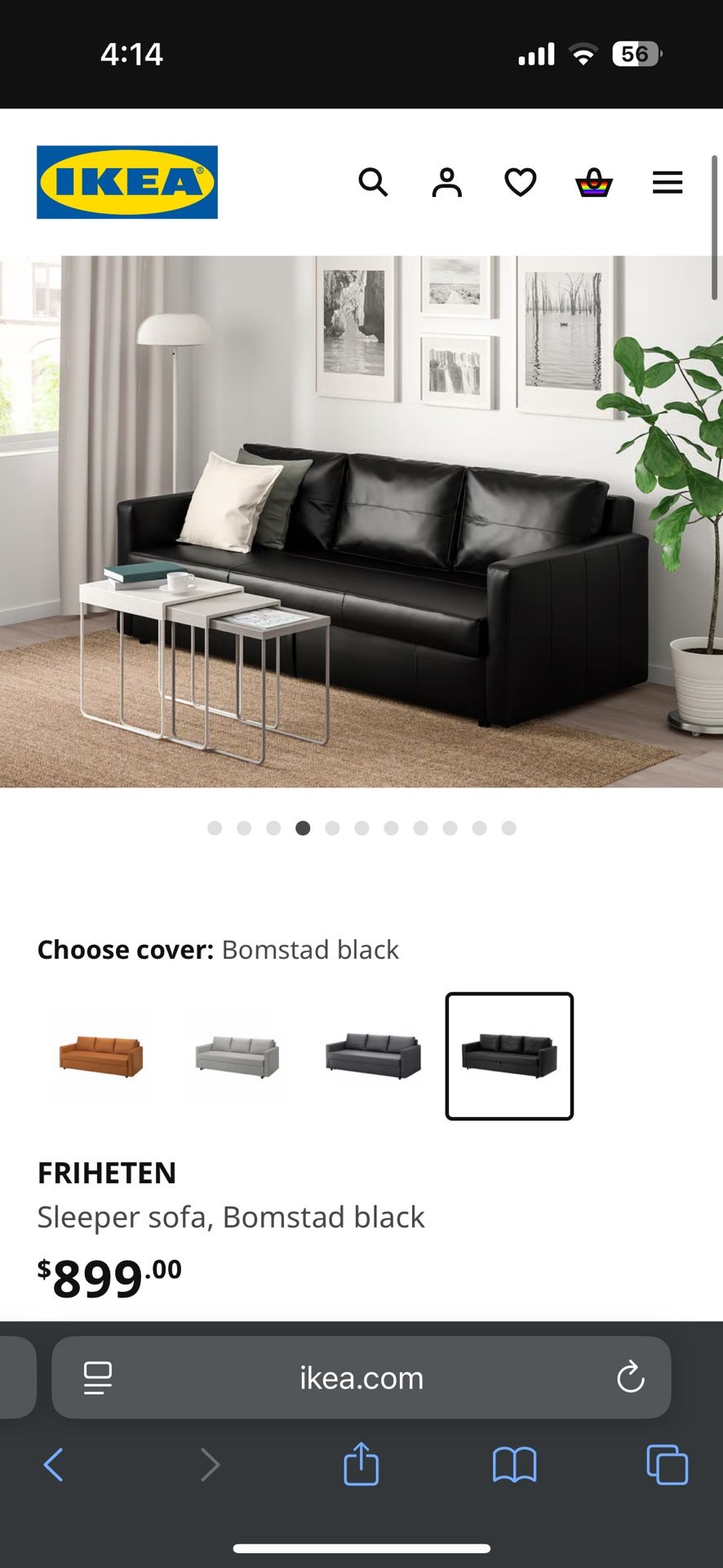 FRIHETEN Sleeper sofa Bomstad bed couch IKEA