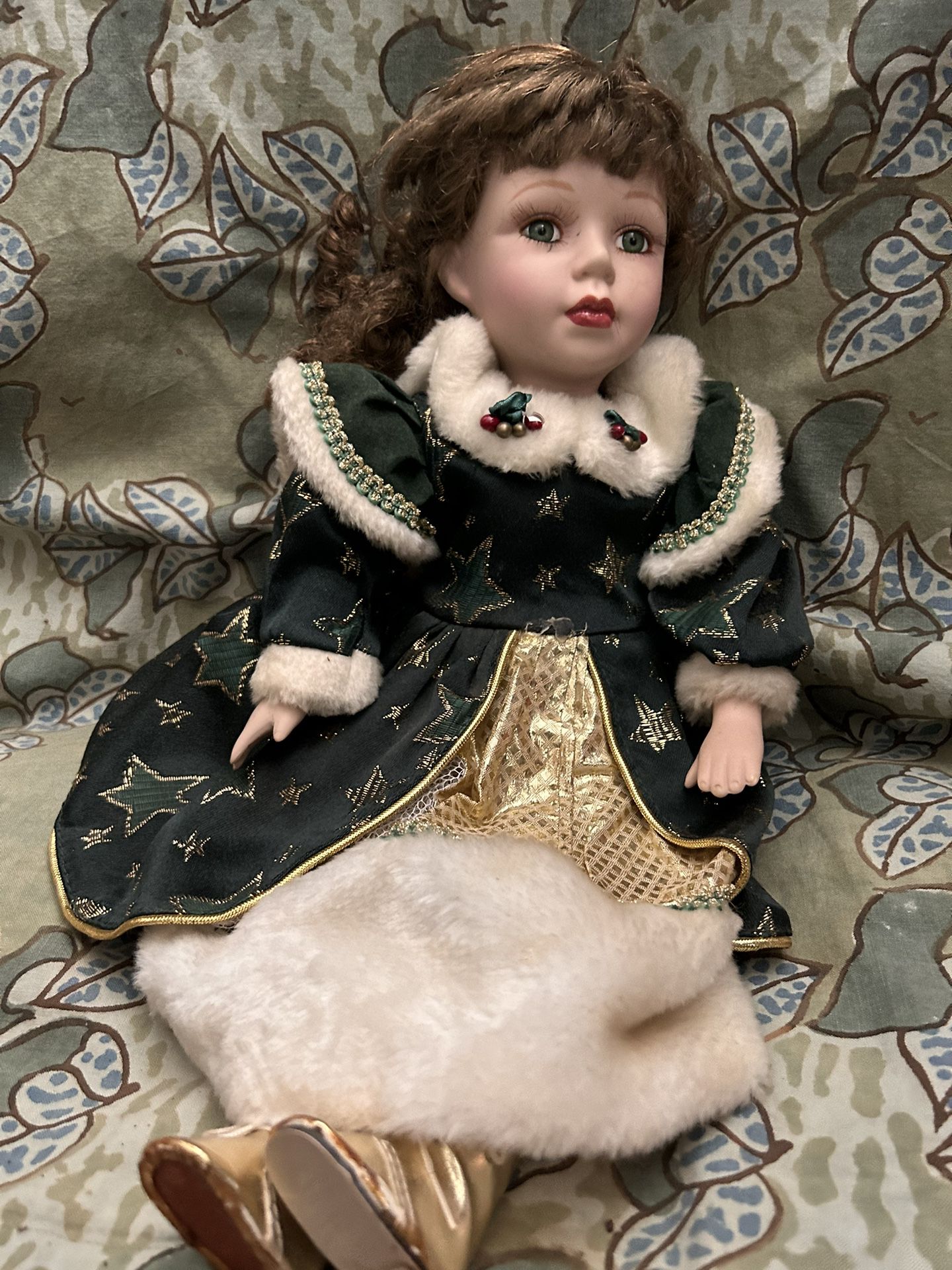 Antique Chatelaine Holiday Doll