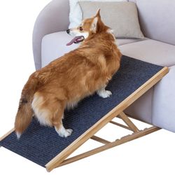Adjustable Ramp for All Pets, Lightweight Ramp for Large or Small Dogs, Foldable Dog Ramp with Non-Slip Surface, Indoor Dog Ramp for Couch or Sofa, Po