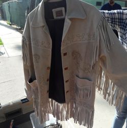 Vintage suede fringe jacket