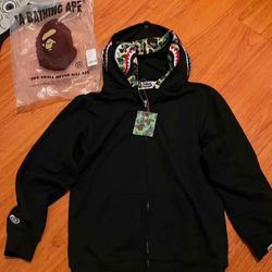 Black Bape Hoodie Large New 
