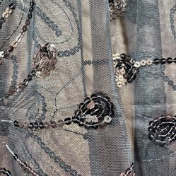 Handmade Sequin Embroidered Shawl - Elegant Black Sparkle Accessory