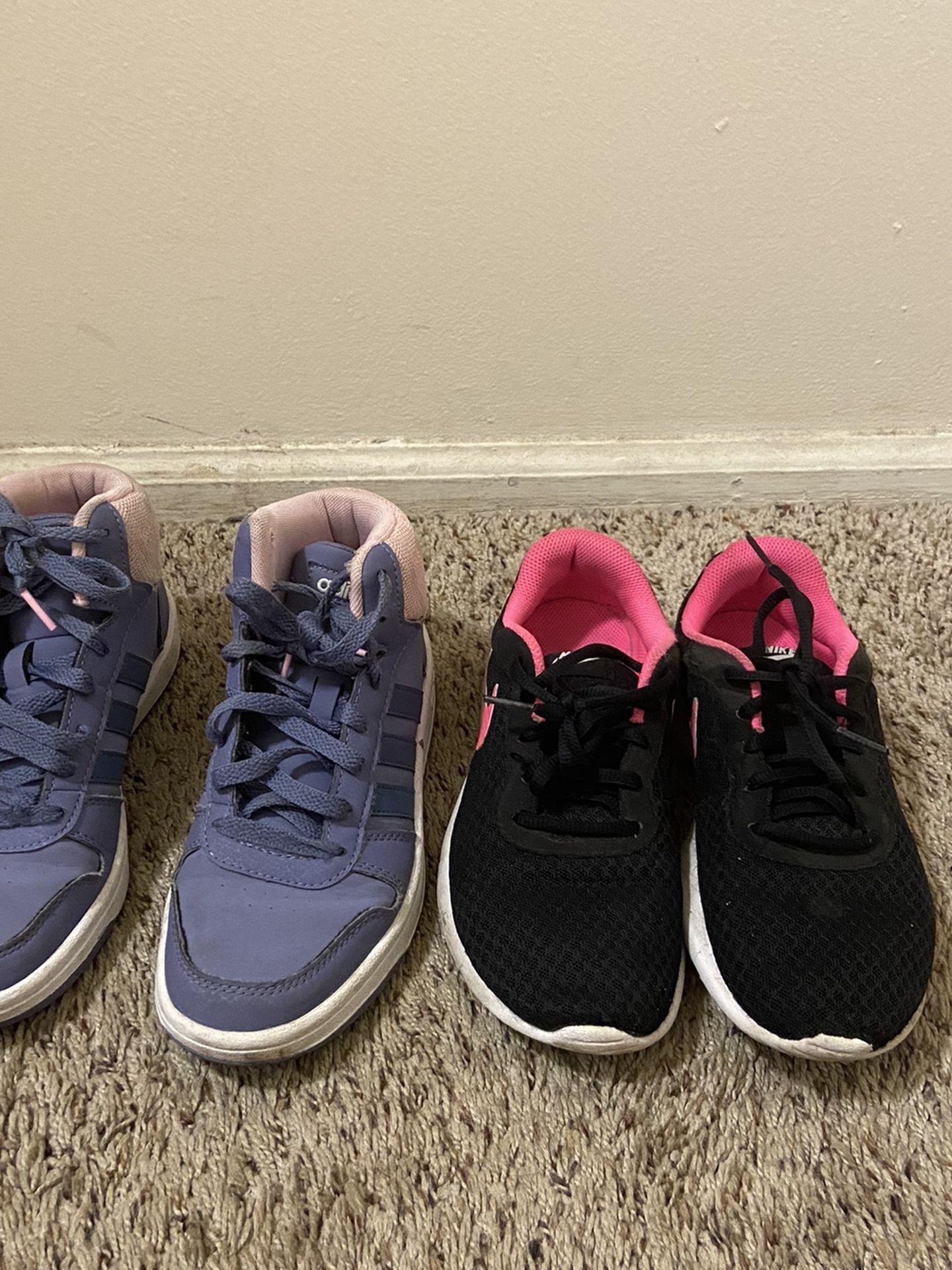 Nike Shoes Size 5Y And Adidas Shoes Size 4.5 Y