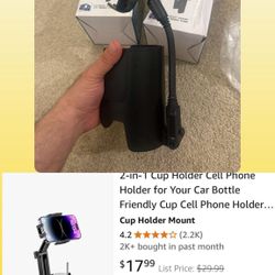 Tablet Holder for Car, iPad & iPhone Car Mount Adjustable Height, Cup Holder Tab & Phone Holder for Car/Truck, Compatible with 4.7-13" iPad, iPhone, C
