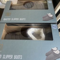 Black Wayland Square Men’s Memory Foam Slipper Boots Size L 9-10 Set New