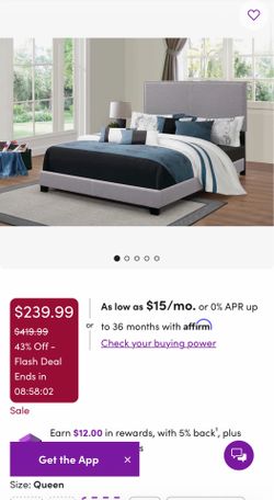 Queen size bed frame $50