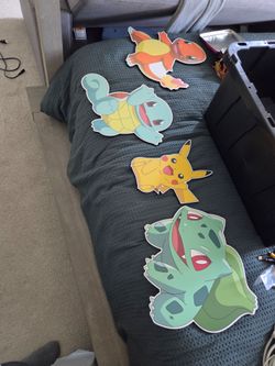 Pokémon hanging wood panels