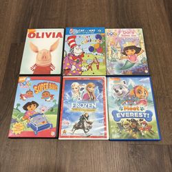 Set Of Six Children’s Movies On Dvd