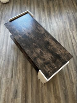 Coffee table, wooden dark brown and cream, good condition