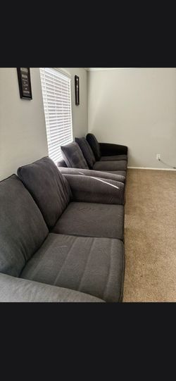 Gray Fabric Sectional Sofa