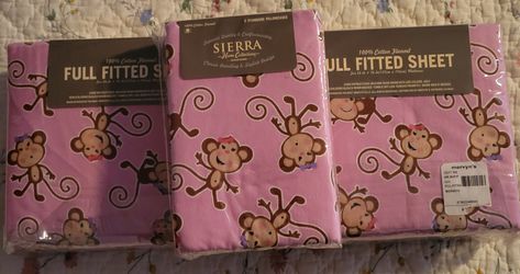 MONKEY PINK Full Size Sheet Set