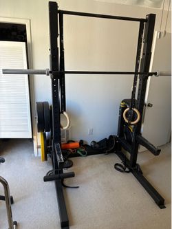 Squat Rack plus Barbell and Weights