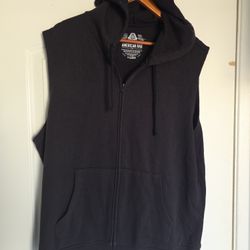 Men's American Rag Hoodie Gym Sleeveless XL Black Vest 