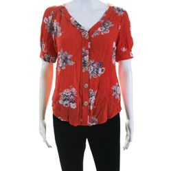 Maeve Anthropologie Floral Button Down Top Warnen: