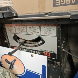 
SEARS Craftsman 10" 2-HP Table Saw. Used, $180.