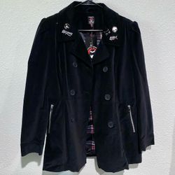 Dolls Kill x Emily The Strange Better By Night Double Breasted Peacoat NWT SIZE: XXL