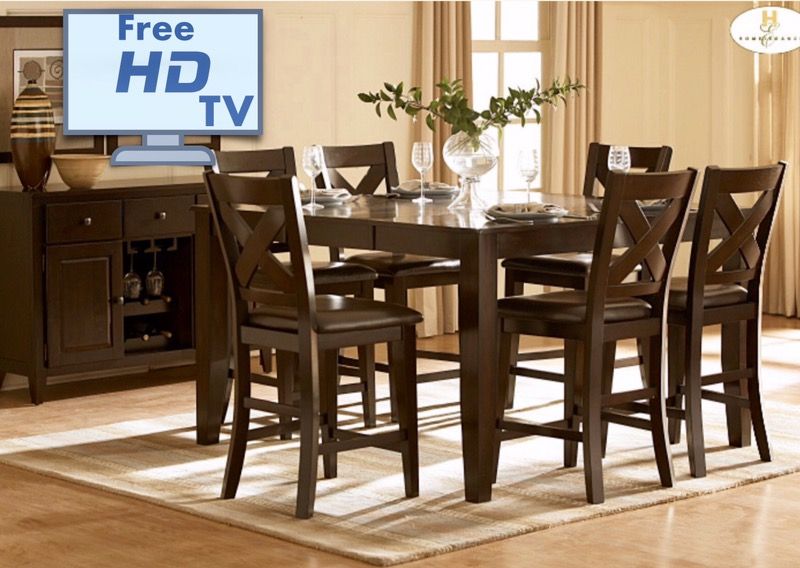7 piece Dining set :::: Free HDTV IN THE PURCHASE OF WHOLE SET