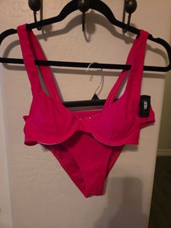2 piece pink swim suit