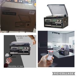 Vinyl Record Player 9 in 1 3 Speed Bluetooth