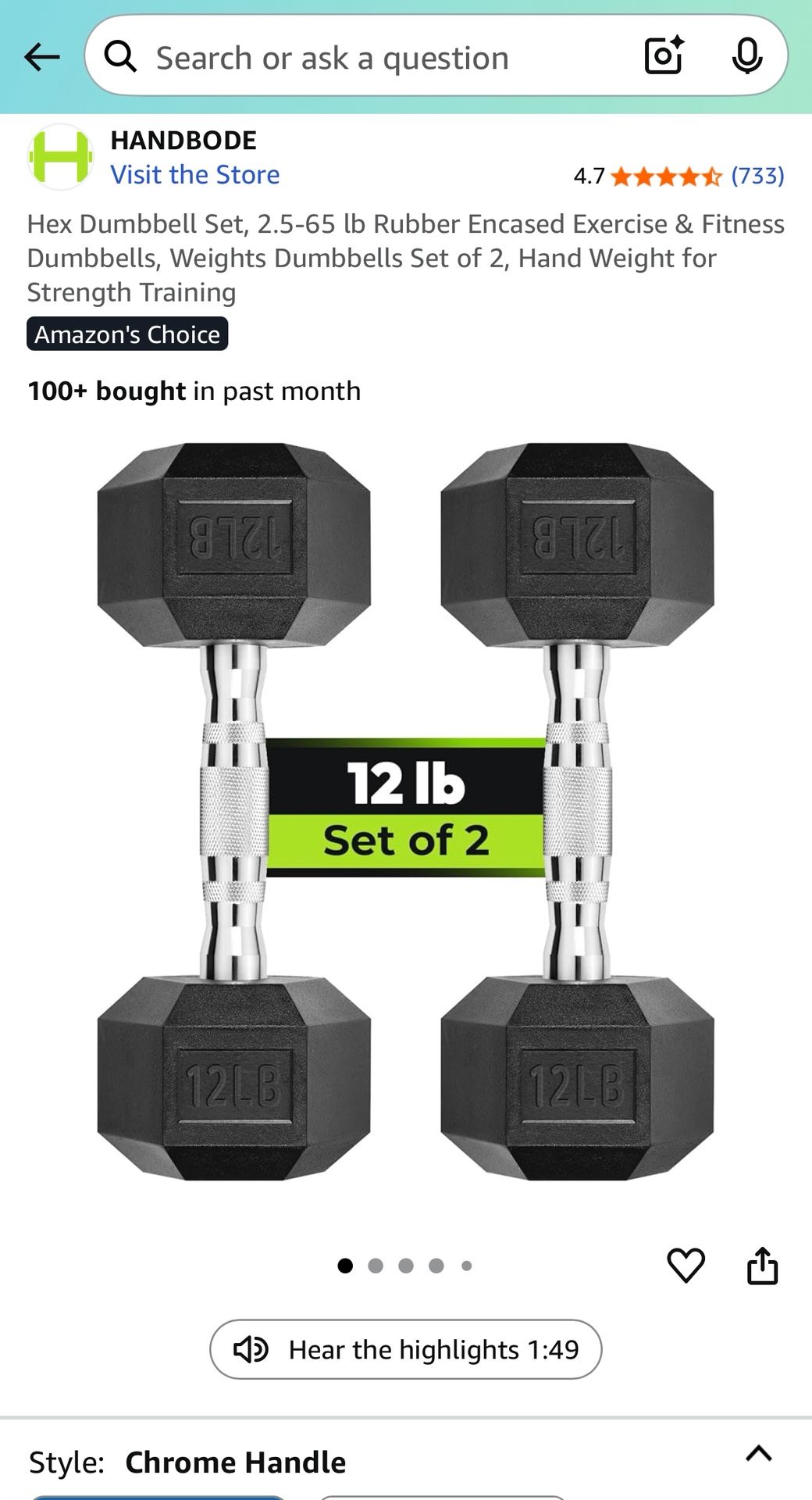 HEX Dumbbells NEW Set