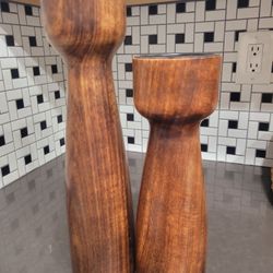Wooden Candle Sconces- Set Of 2