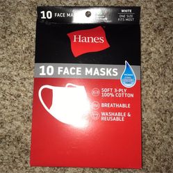 Hanes Face Mask, Pack of 10